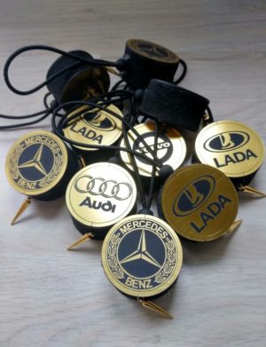 Арома диски золото с логотипом авто